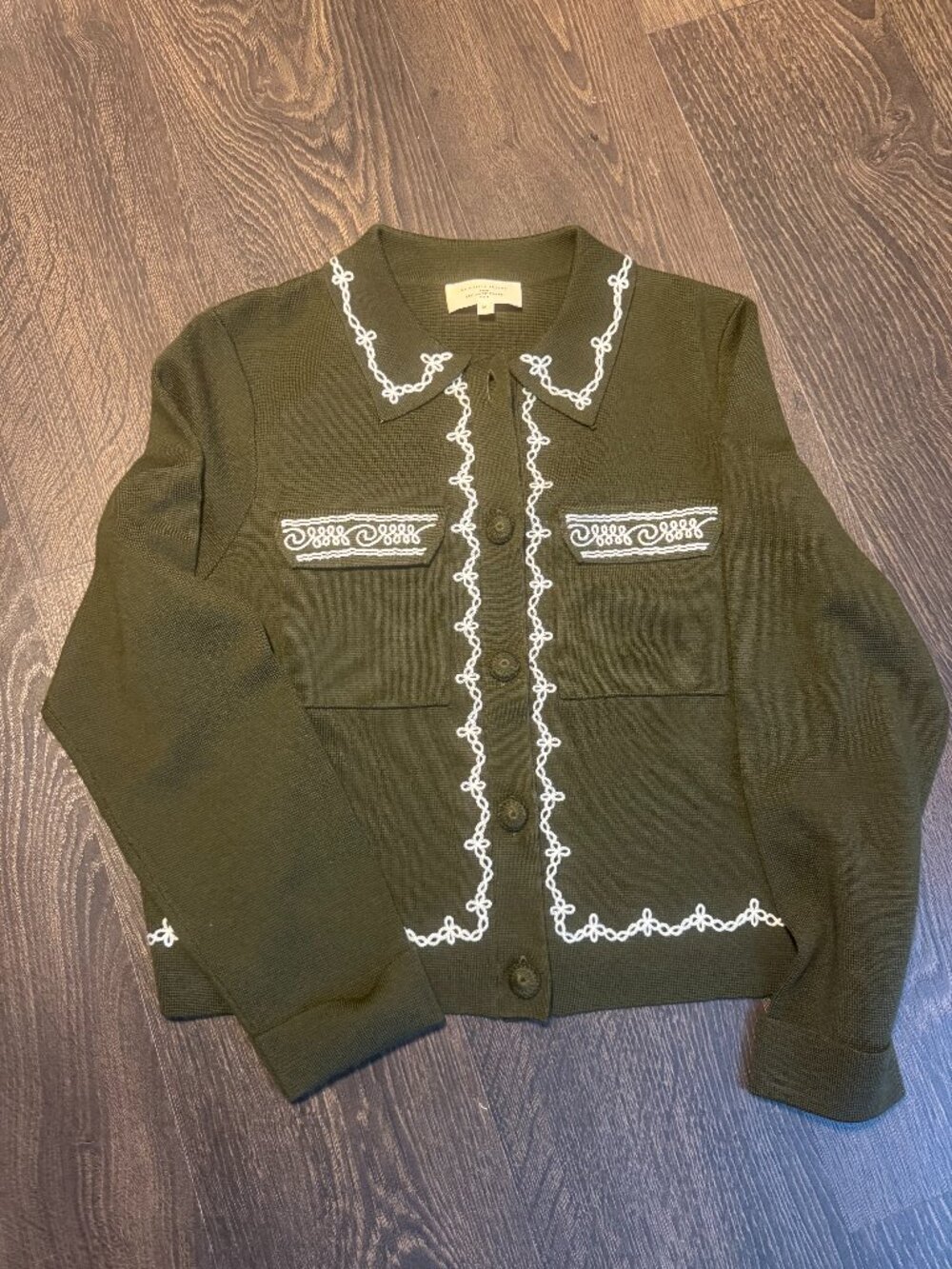 Sezane Baziszt Betty Cardigan Khaki